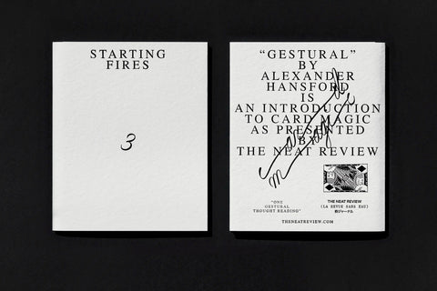 Starting Fires 3 "GESTURAL": An Introduction to Card Magic